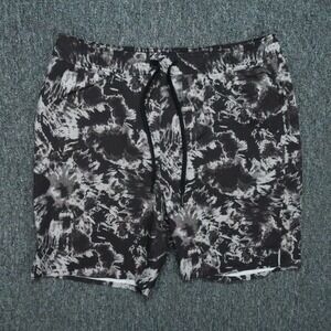 BYLT‎ Coastal Board Shorts Large Gray Black Abstract Swim Lightweight Zip Pocket